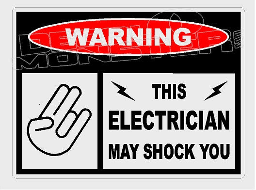 Funny electrician sticker